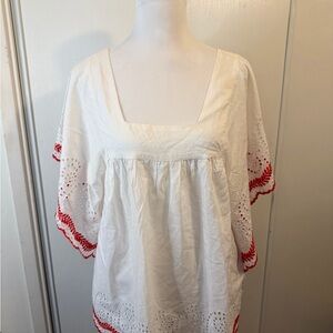 Patterson J. Kincaid Boho Cotton + Silk Eyelet Blouse
